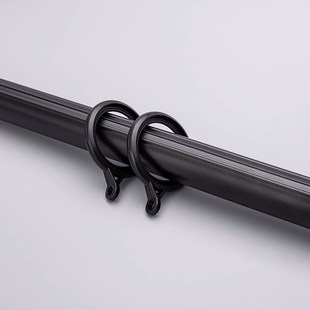 简约罗马杆黑色白色侧装顶装静音铝合金单杆双杆窗帘轨道配件支架
