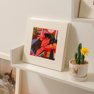 5个装 A4A3版画无酸卡纸画艺术微喷装裱现代简约挂墙装相框白卡纸