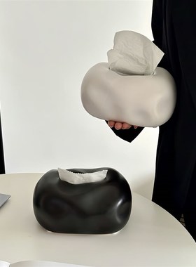 纸巾盒客厅轻奢高档家用创意纸抽盒F餐桌抽纸盒陶瓷家居装饰摆件