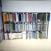 面料吊卡展示架上墙布板货架多层壁挂高度可调节布艺样品陈列架