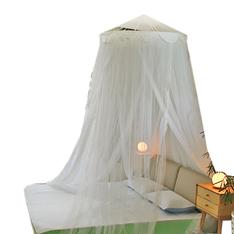 蚊帐圆顶吊顶三开门免打孔好安装支架落地式防尘顶T吊挂公主风宫