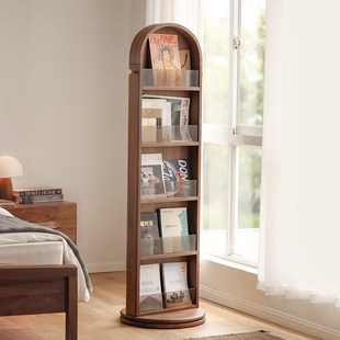 北美黑胡桃木穿衣镜实木全身镜家用落地大镜子可旋转高级感试衣镜