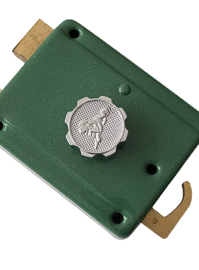 老式盼盼防盗门锁 大连锁厂狮子锁81E2S型绿色锁壳偏心中心锁芯C