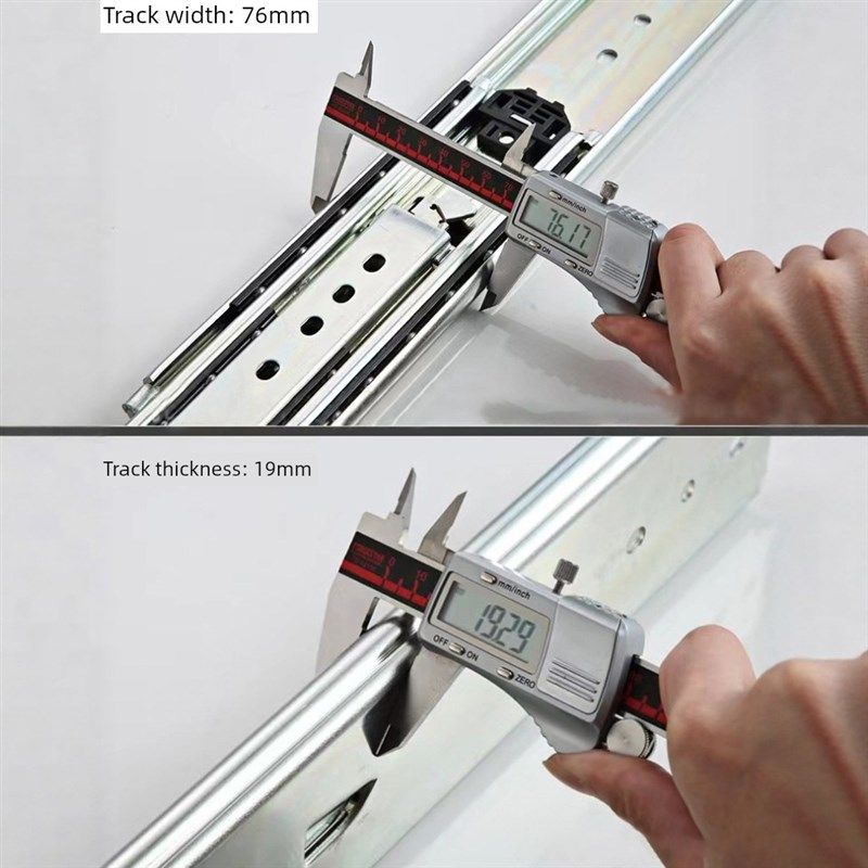 76宽重型滑轨承重导轨三节房车超大型抽屉机床机柜带锁楼梯柜轨道