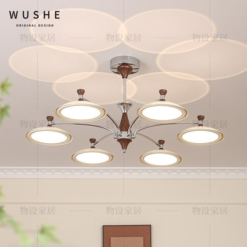中古风客厅吊灯2025新款设计师高级感法式奶油风超亮飞碟大厅主灯,家装灯饰光源,客厅吊灯,淘宝优惠券,粉丝福利购,淘宝优惠卷