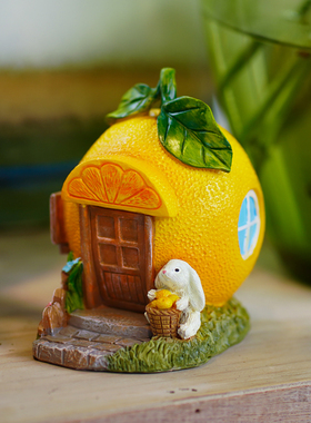 橙子小屋创意微景观房子s花园盆景装饰桌面摆件送朋友生日祝福礼