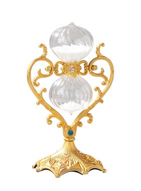 欧式心形爱心旋转沙漏计时器摆件30分钟创意计时复古轻奢桌面摆设