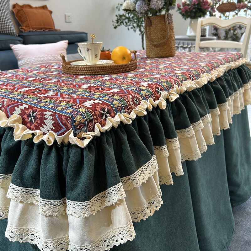 民族风森系桌布套正方长方形电暖炉烤火被子布U套加绒加厚桌罩