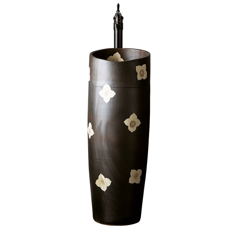 卫生间洗手盆阳h台小户型立柱式洗脸盆一体户外庭院别墅简约落地