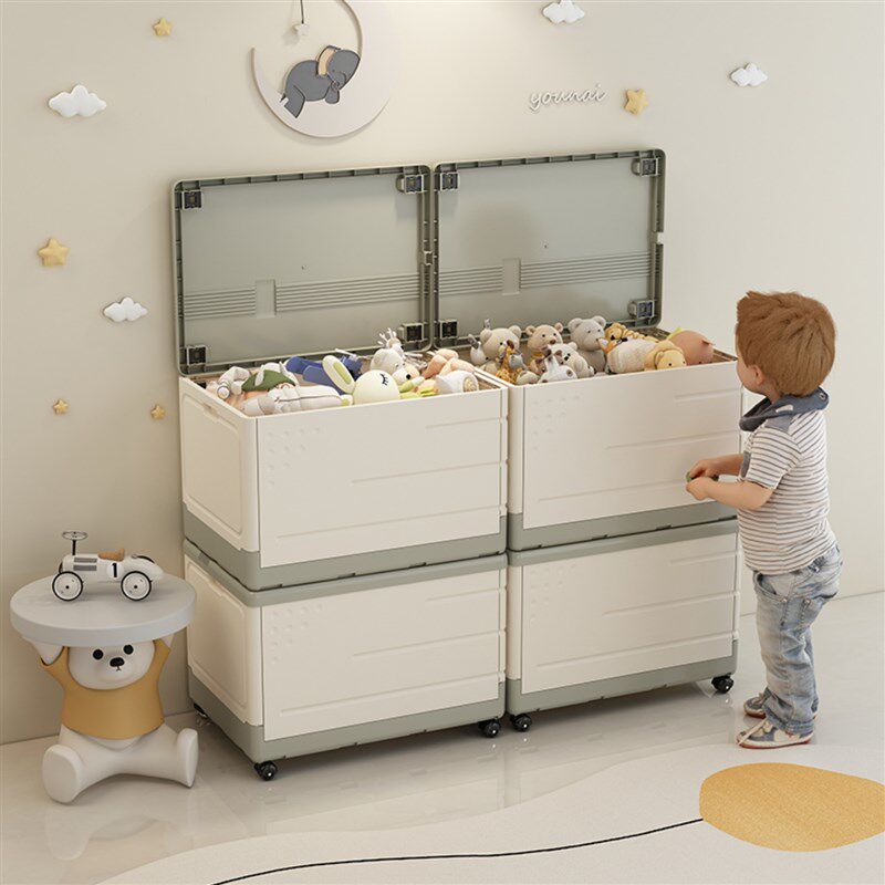 收纳箱书箱学生用教室装书本整理收纳盒带轮子拉杆可折叠收纳箱子