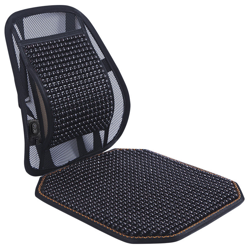 办公室腰靠电动按摩车载汽车坐垫一体夏季久坐座椅护腰垫靠背靠垫