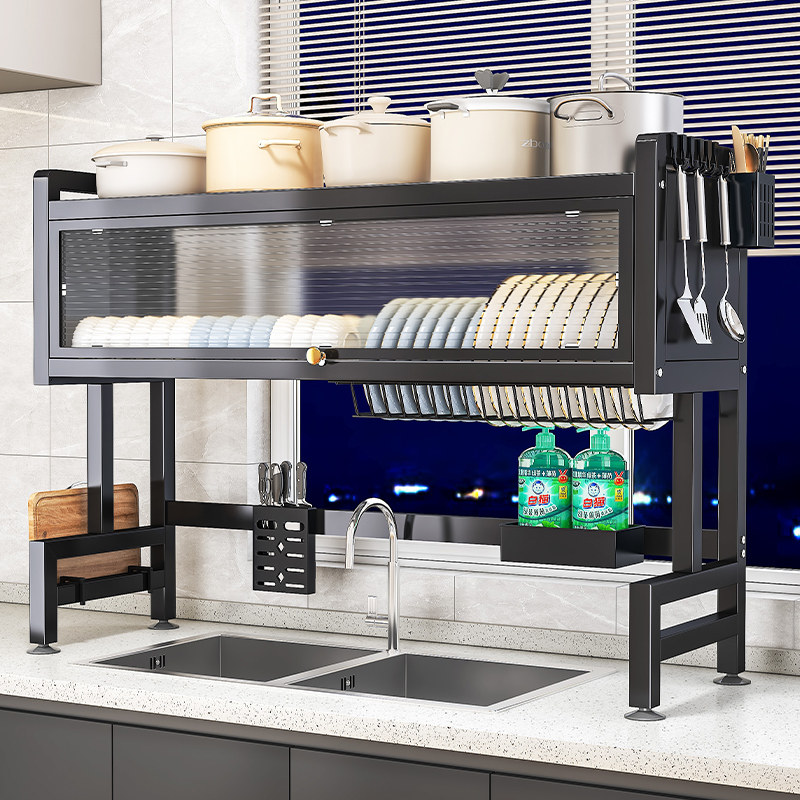 厨房水池置物架收纳上方槽沥水多功能碗碟收纳架洗碗池碗筷收纳柜,收纳整理,收纳柜,淘宝优惠券,粉丝福利购,淘宝优惠卷