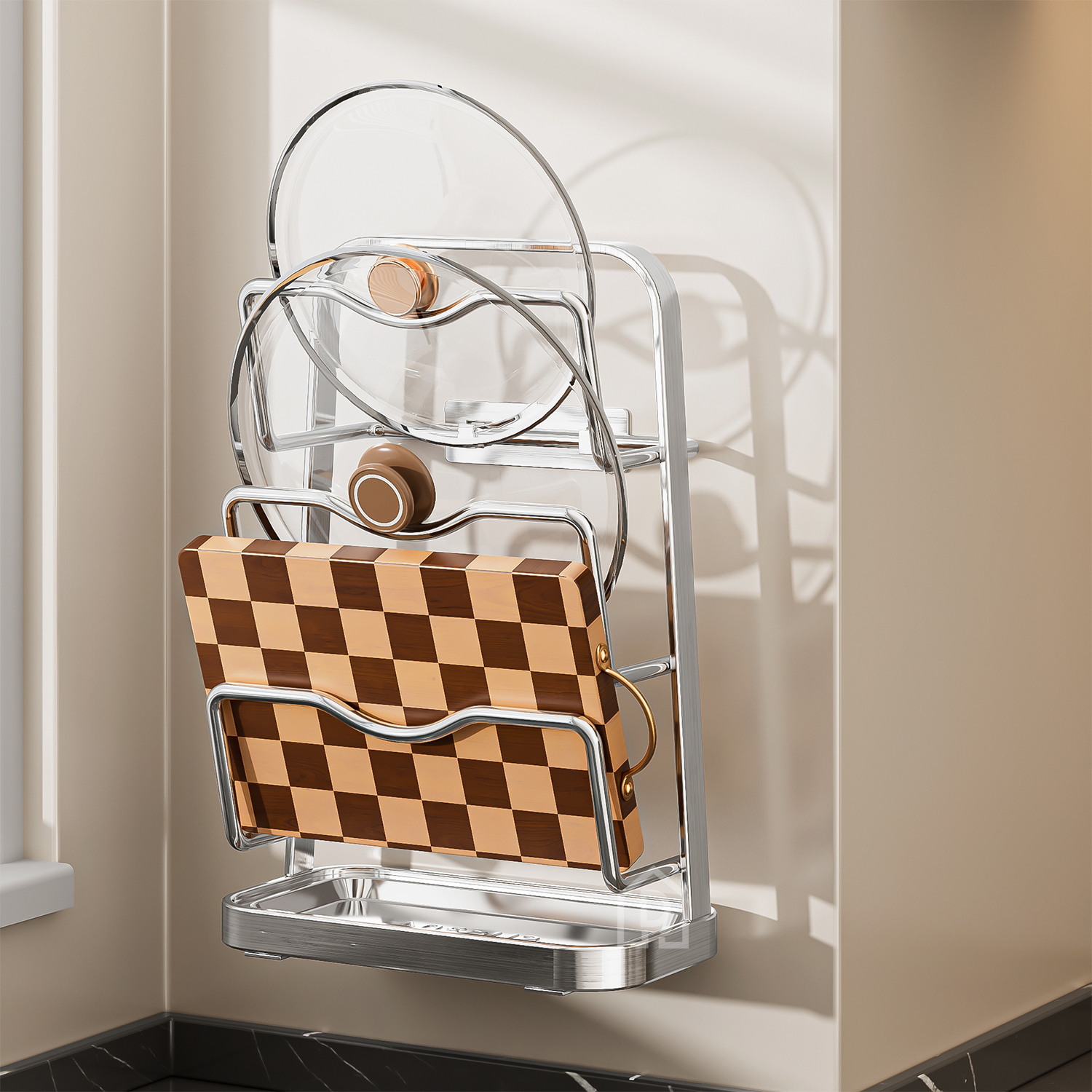 304不锈钢锅盖架厨房置物架