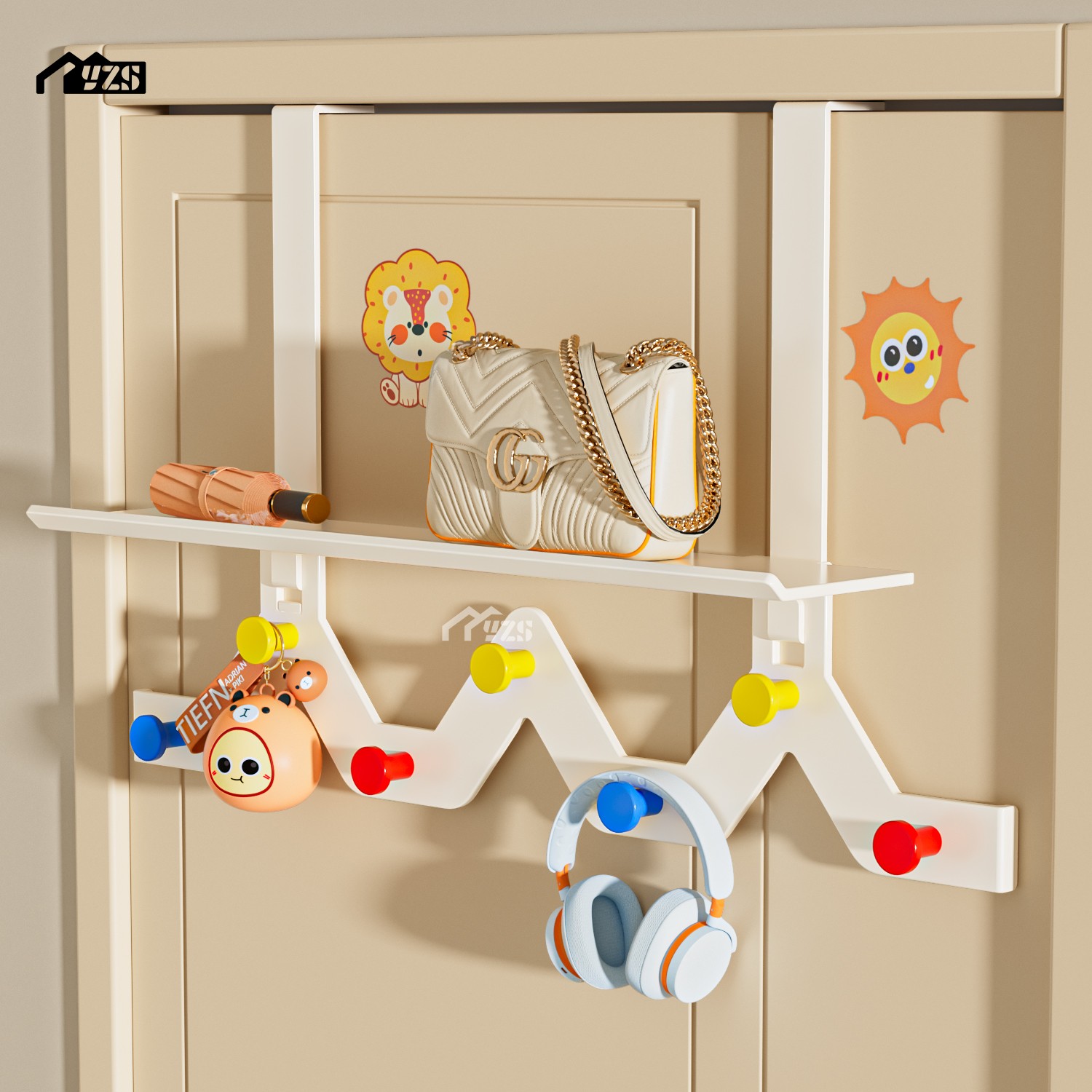 多巴胺门后挂钩免打孔挂衣架入户门创意墙上高级置物架衣服钩