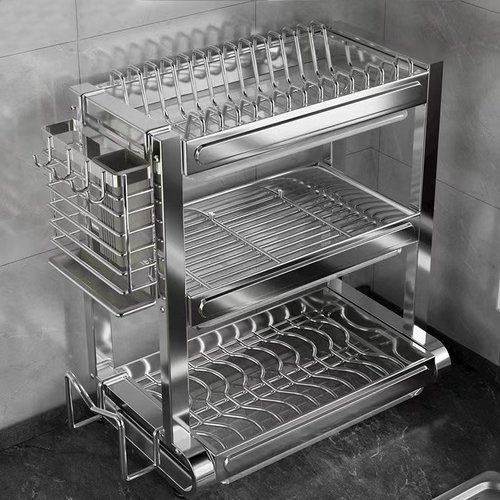 304不锈钢厨房碗碟置物架碗架多功能沥水架放碗盘碗筷收纳盒碗盘