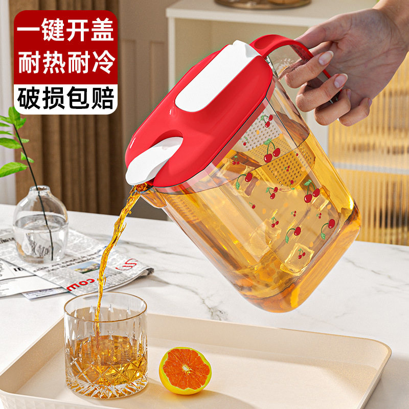 活力印象冷水壶家用透明夏季带茶漏凉水壶水壶塑料透明简约大容量