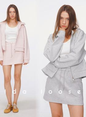 Ida loose摩卡空气层网球裙运动套装 休闲A字显瘦裙裤