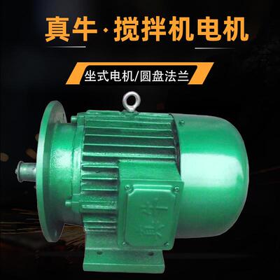 河南真牛YEZ132S-4/5.5KW混凝土水泥搅拌机电机底坐式电动机马达