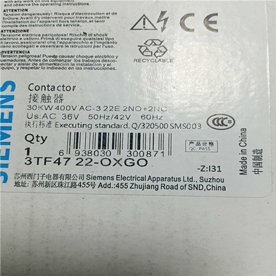 (询价)接触器 3TF4722-0XG0-36V，单个价格