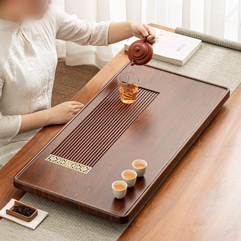 茶盘实木家用排水干泡小茶台整块茶海办公室功夫茶具套装电木新款