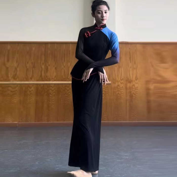 中国民族舞蹈服装女古典身韵秧歌练功服胶州基训表演服套装舞蹈裤