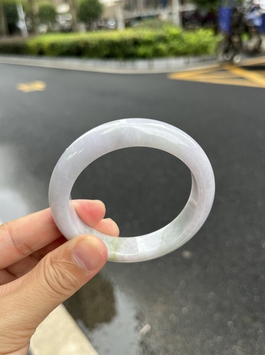 0470天然A货翡翠57-13-9正圈紫罗兰细腻干净有裂
