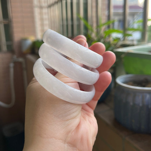 天然缅甸翡翠A货玉石手镯紫罗兰正圈清透水润公主镯福镯送礼正品