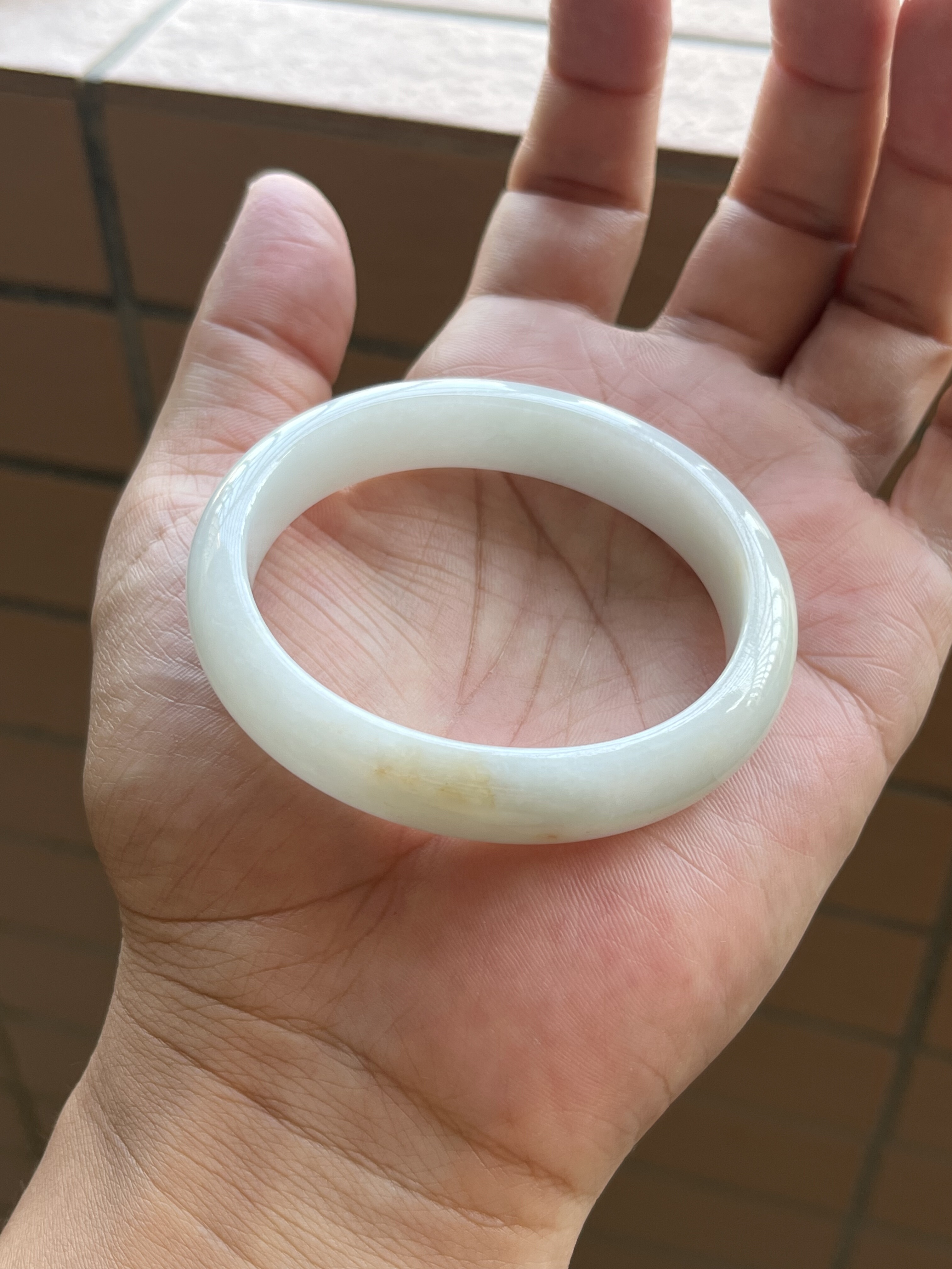 1103天然A货翡翠玉手镯贵妃55-47-12-7水润细腻干净带洒金微纹