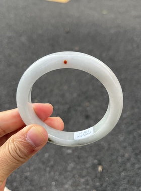 0109天然A货缅甸翡翠57-11.5-9老种细腻朱砂痣带点绿花有顺纹