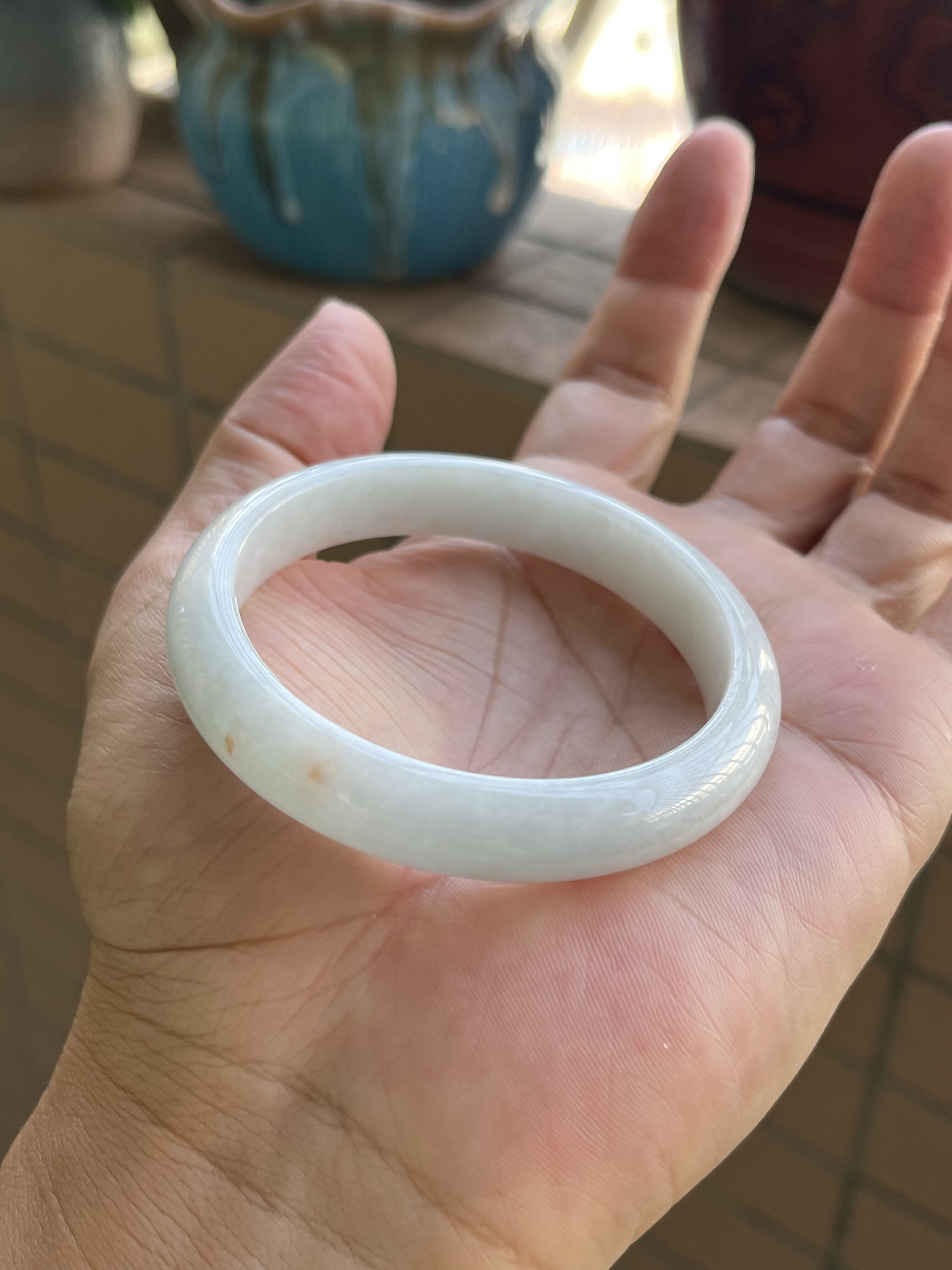 09251097天然A货翡翠55-11-7白月光洒金无纹裂