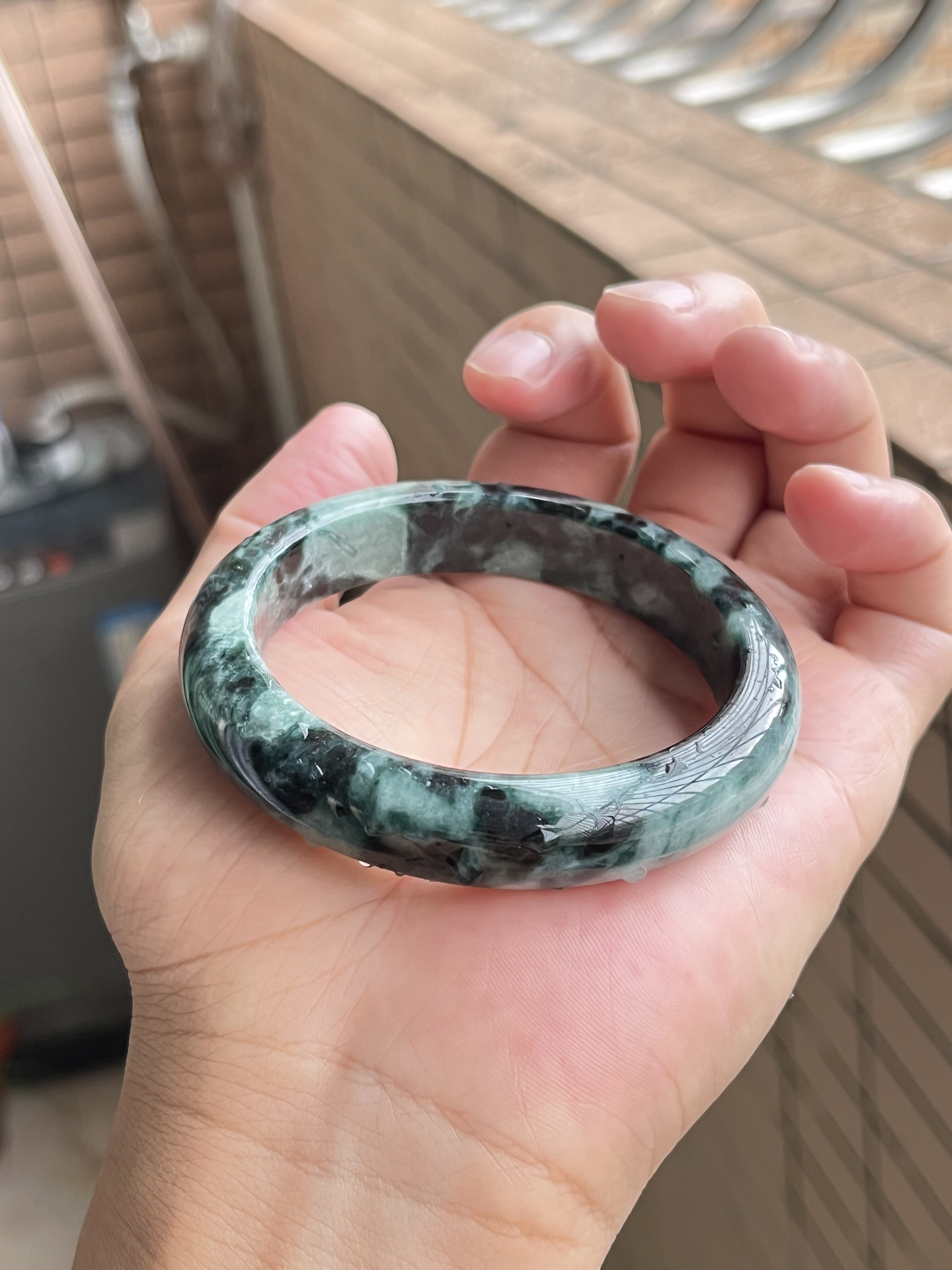 09090897天然A货翡翠手手镯