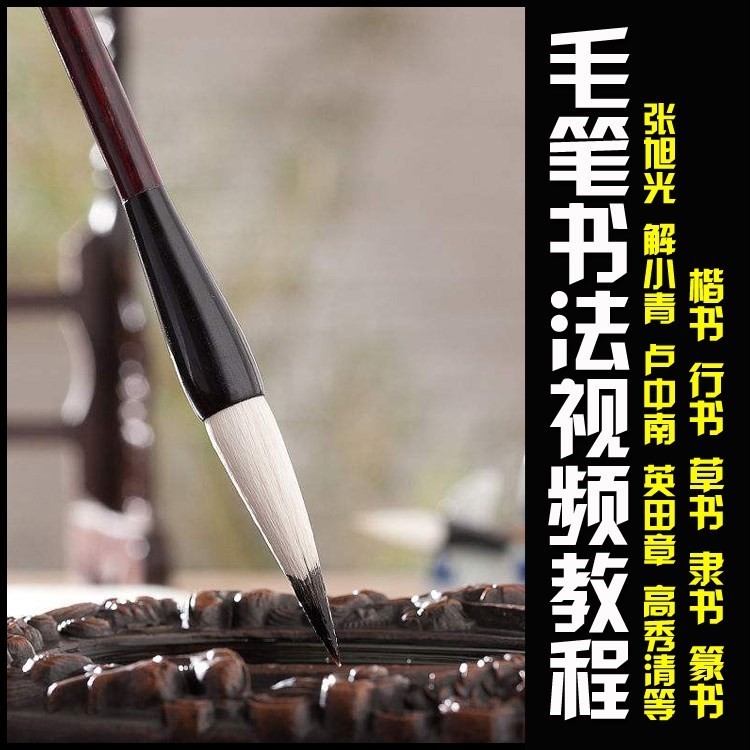 毛笔书法视频教程零基础入门自学成人儿童书法培训教学素材文件