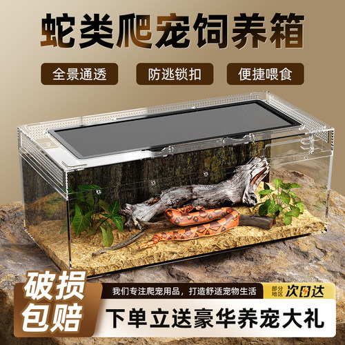 养蛇专用防逃逸高透生态饲养箱