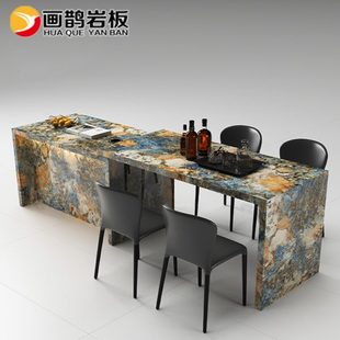 科技伸缩旋转餐桌带柜子电磁炉岛台一体式 厂促新款 厨房吧台家用储