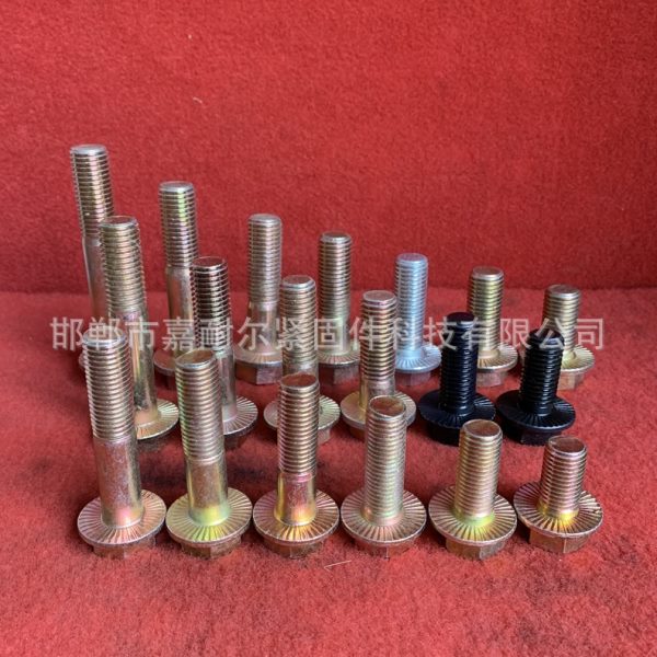 厂促10.9级六角法兰面螺栓细牙M8*M14x1.5-M20镀彩锌半丝强度法兰