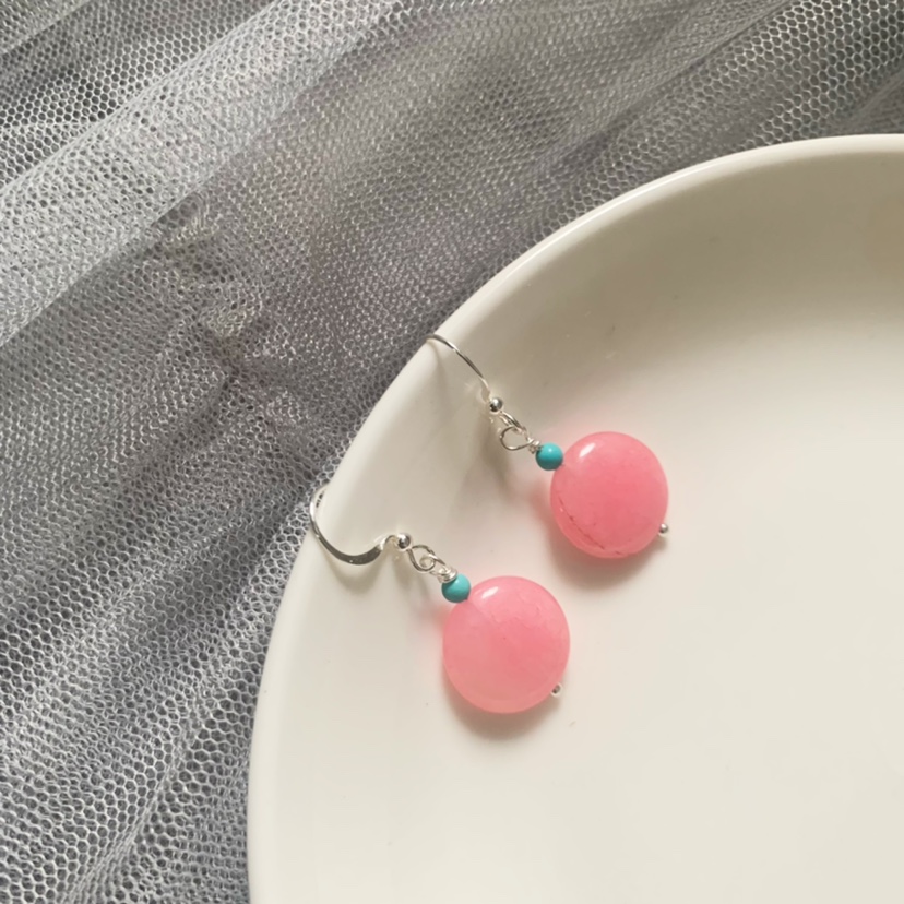 国潮耳钩天然玉石甜美古风