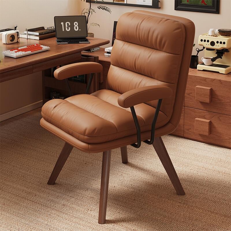 扶手电脑椅卧室办公椅公女生复古