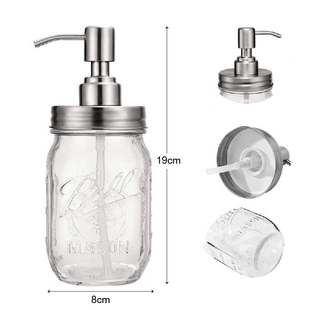 500ml玻璃分装瓶按压式不锈钢泵头洗手液瓶沐浴露瓶洗洁精分装瓶