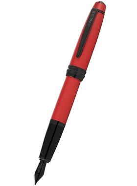 CROSS美国高仕钢笔佰利系列磨砂红色金属黑尖笔杆女生专用礼盒装