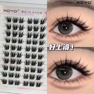 XOYO免胶蛇系小信子假睫毛薄片分段单簇浓密仿真漫画芭比眼睫毛
