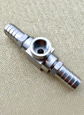 高压不锈钢三通接头 内螺纹M20x1.5 两侧宝塔杆外径20mm 组合式