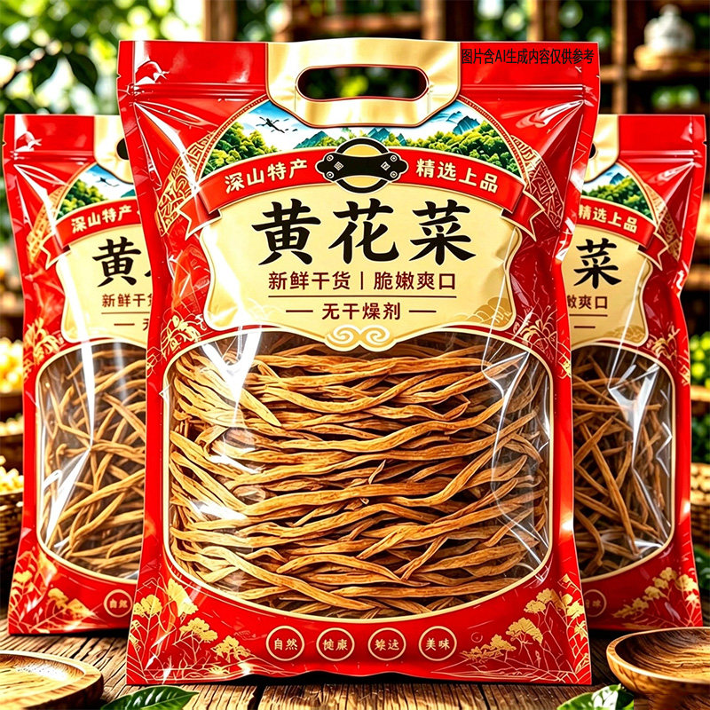 黄花菜干货特产级农家头茬新货干黄花菜金针菜自然日晒家商用批发