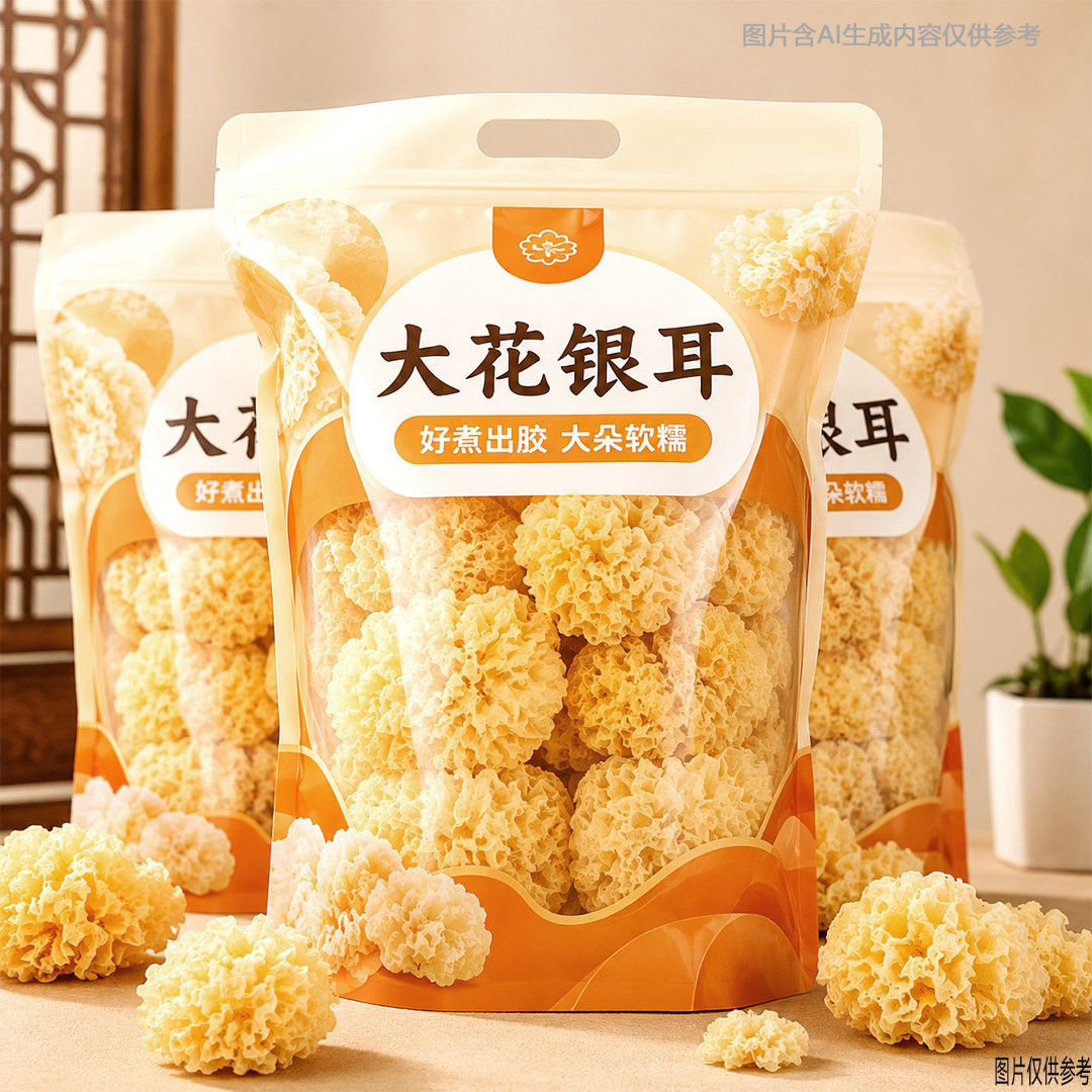 新货大花银耳干货批发袋装满软糯
