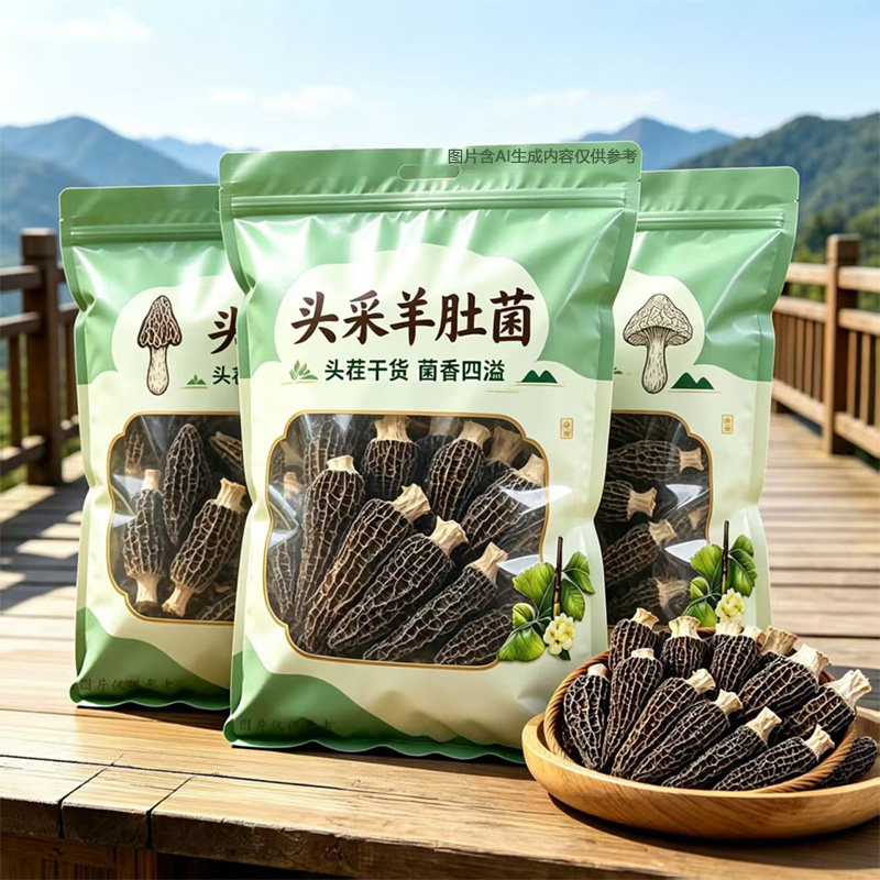 【当季新货】净重羊肚菌干货菌香肉厚煲汤火锅底料菌汤家用食材