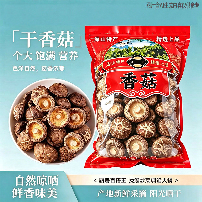 农家新货香菇干货肉厚批发古田蘑菇炒菜煲汤食材净重无干燥剂发货