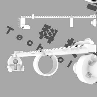 悍迪TEC9碳纤维打印套件改装升级配件后托并联导轨无功能 酷武纪