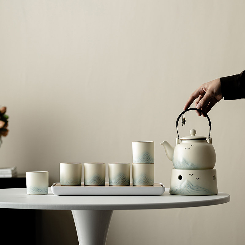 万疆家用煮茶炉提梁茶壶蜡烛底座加热温泡茶炉暖茶器冬日暖茶保温