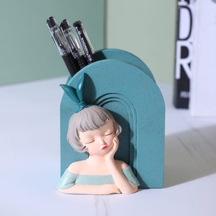 可爱学生桌面装 厂促源头厂货笔筒创意时尚 饰摆件简约化妆刷收纳盒