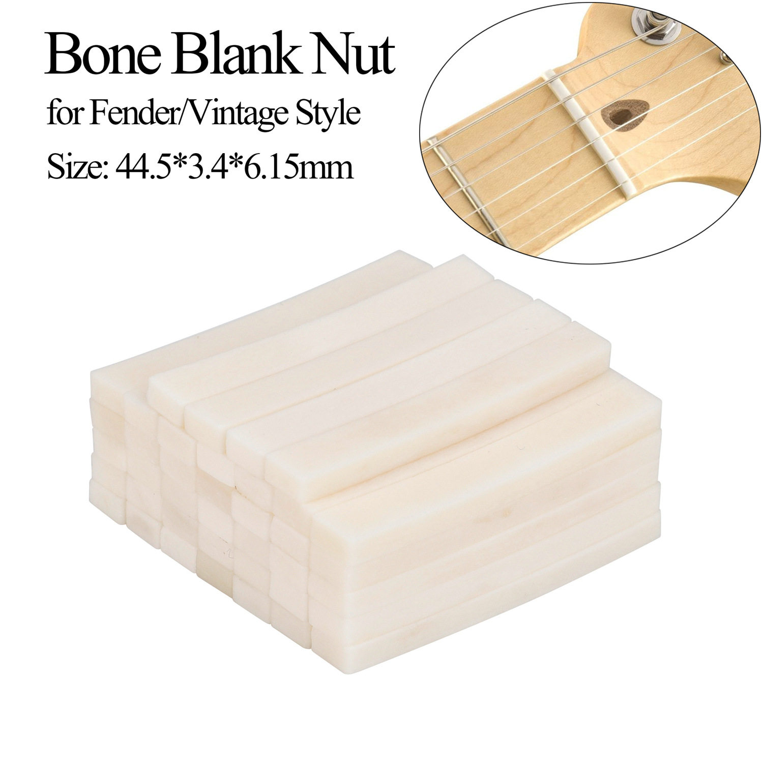 电吉他琴枕 天然牛骨毛呸白板半成品44.5*3.4*6.15mm For Fenders