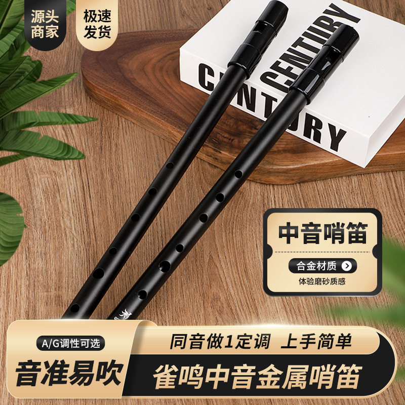 新品中音爱尔兰铝合金哨笛6孔A调G调金属学生校园初学者吹奏